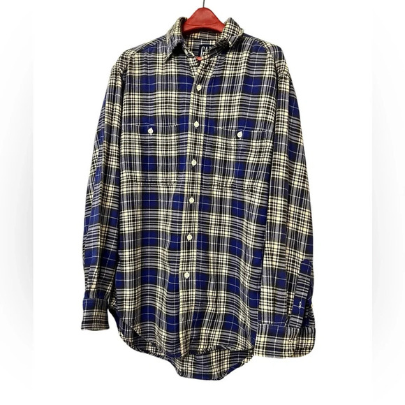 GAP Other - Vintage GAP men’s blue white flannel shirt sz small